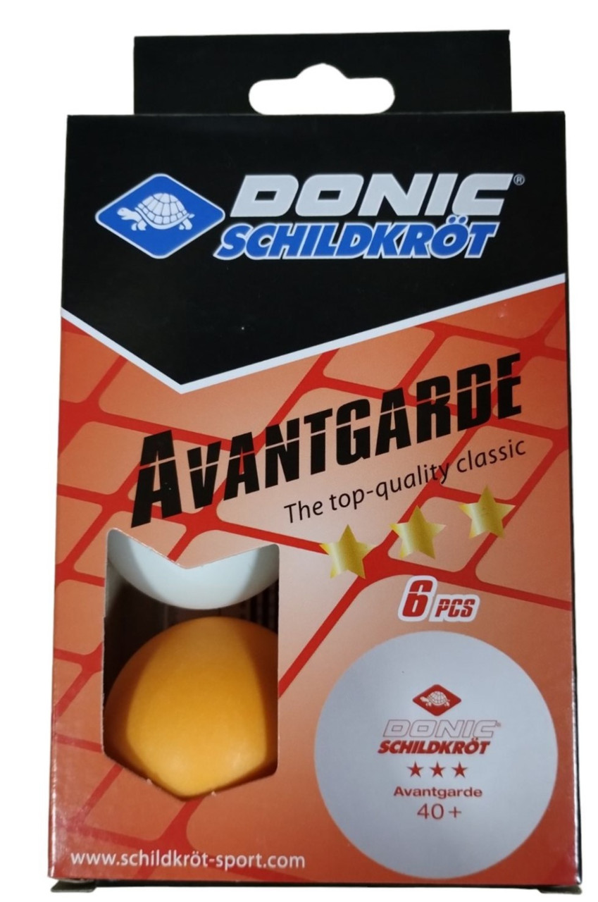 М'яч настільний теніс DONIC Advantgarde 40+ 3stars 6шт білий+помаранчовий