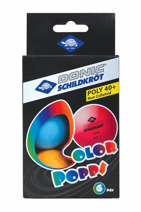 М'яч настільний теніс DONIC Color popps 6 шт різнокольорові