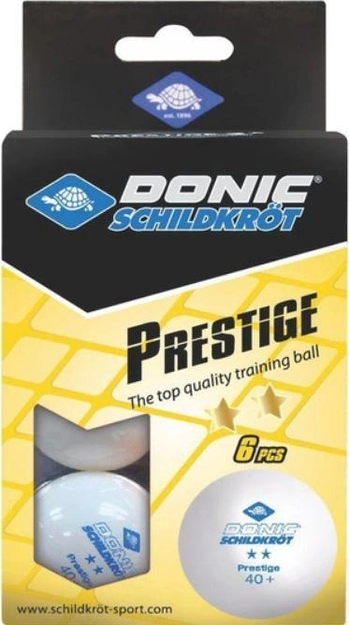 М'ячі для настільного тенісу DONIC Prestige 2stars 40+ комплект 6 штук, фото 1