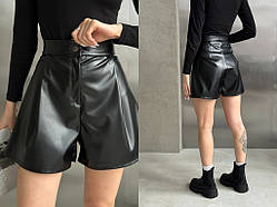 Жіночі трендові шкіряні шорти новинка 2024