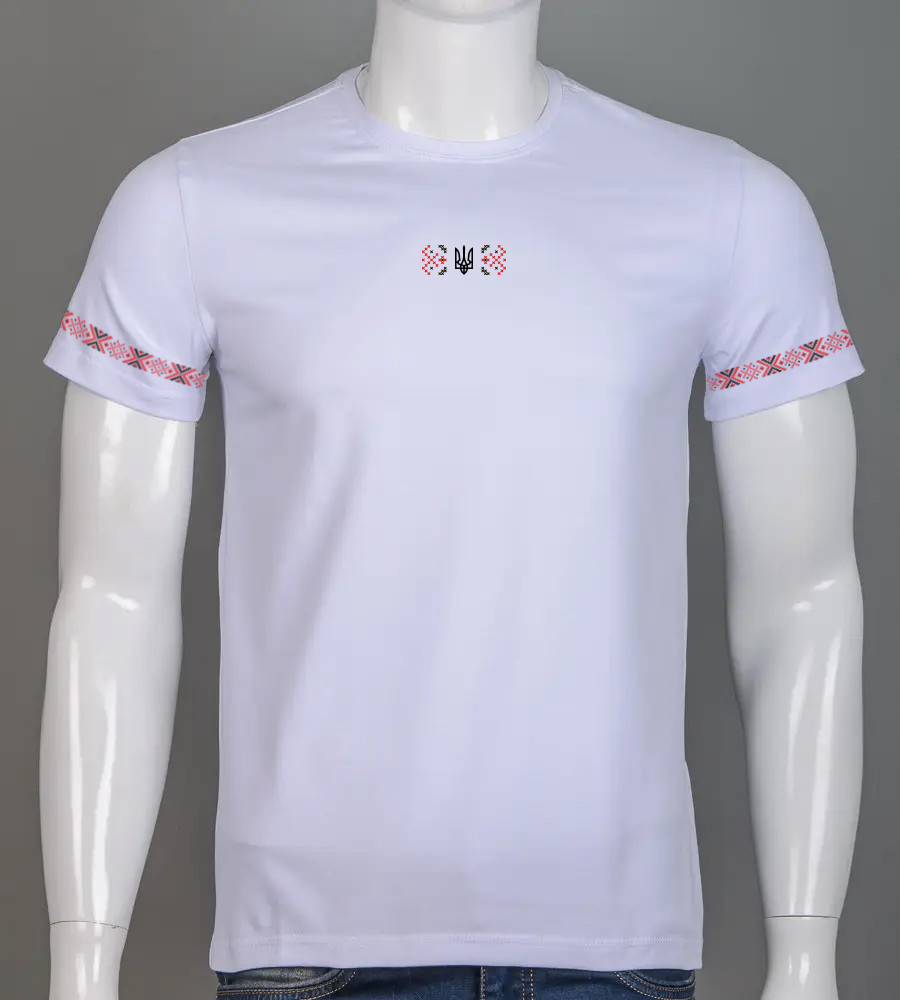 Футболка чоловіча Орнамент 2415м (Уп.4шт M-XXL), Білий