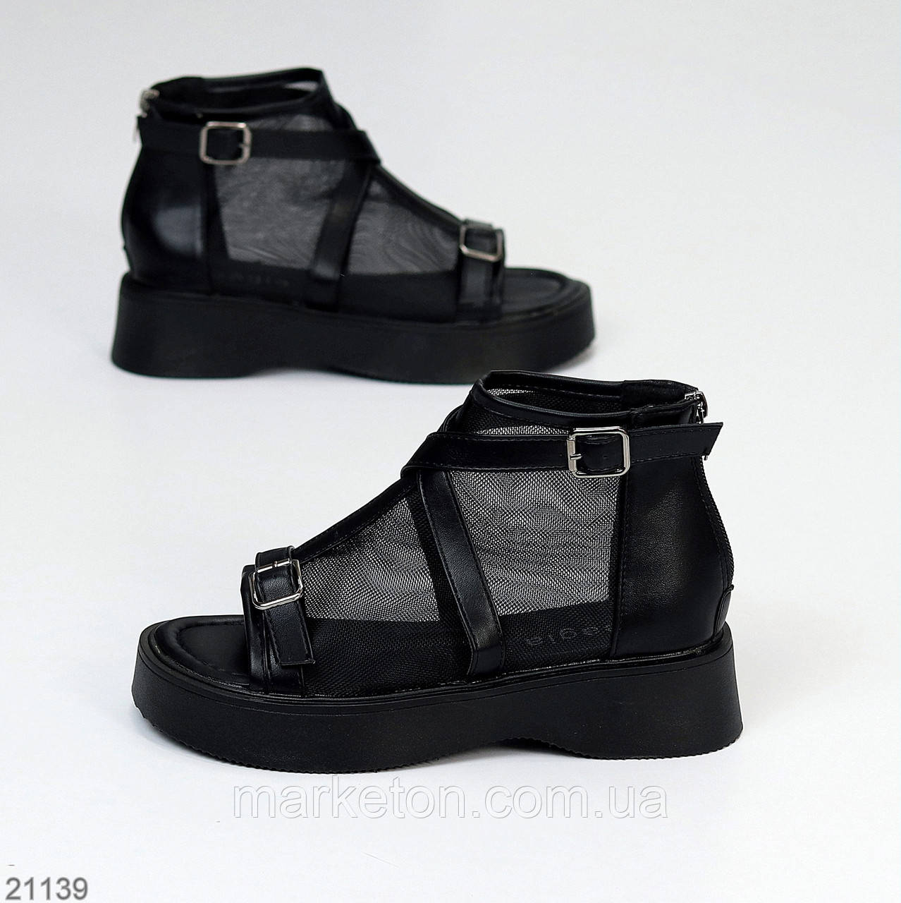 Ультра модні літні черевики люкс базовий колір чорний