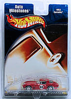 Машинка Hot Wheels Premium - 1963 Corvette - 2002 Auto Milestones - Real Riders - 55927