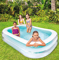 Дитячий надувний басейн «Сімейний» Intex 56483 (56*175*262 см., об'єм: 770 л.) (Темно-бірюзовий) [Склад