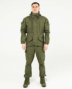 Костюм тактичний Гірка олива, комплект куртка з капюшоном і штани, тканина ріп-стоп водовідштовхувальна