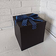 Подарочная Коробка раскладушка коробка трансформер черная для фото и сладостей 16х16х16см, 3 части