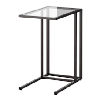 Столик для ноутбука, чорно-коричневий/скло,35х65 см VITTSJÖ