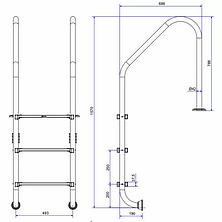 Сходи для басейну Emaux Standard NSL315-SR (3 сходинки), фото 3