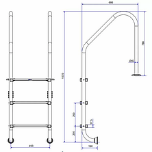 Сходи для басейну Emaux Standard NSL315-SR (3 сходинки), фото 2