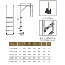 Сходи для басейну Emaux Standard NSL315-SR (3 сходинки), фото 4