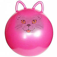 Мяч для фитнеса детский с ушками 40 см розовый