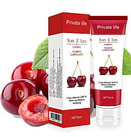 Лубрикант Private life зі смаком вишня 60 мл, Гель-мастило на водній основі оральний.