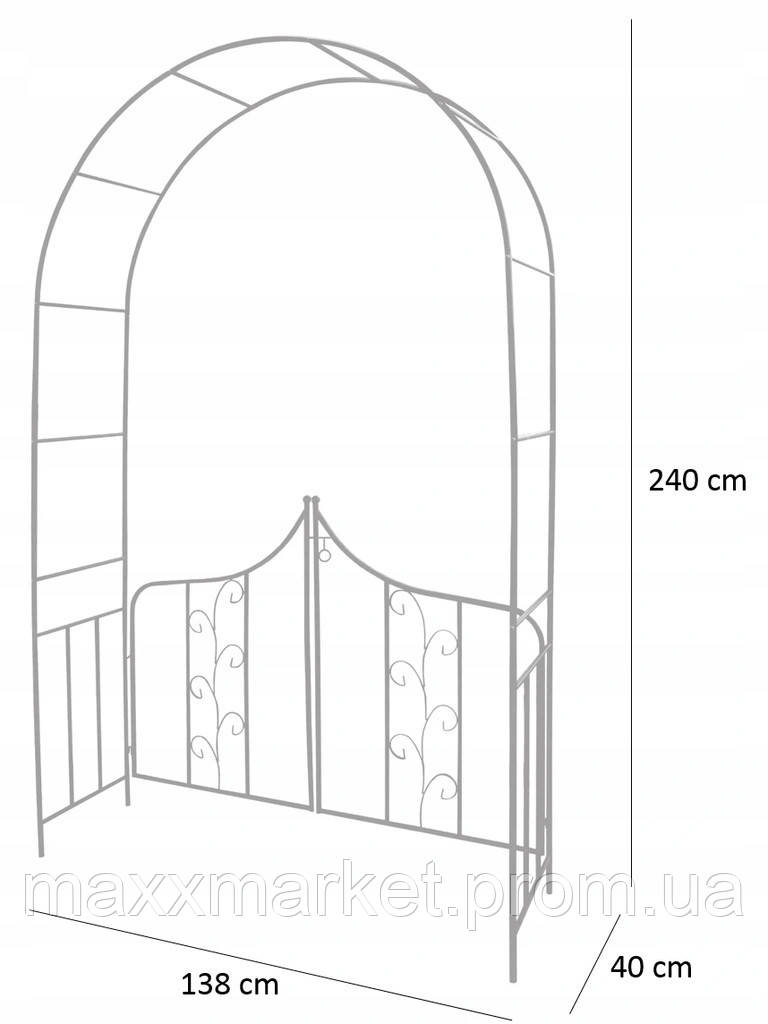 Арка садовая-пергола GardenLine PERG-N6092 138 x 40 x 240 см Черный ZR, код: 7548283 - фото 3 - id-p2173493143