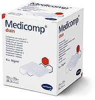 Medicomp Drain 7,5x7,5см - Мягкие, воздухопроницаемые, стерильные сорбционные салфетки (2*25 шт)