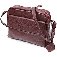 Женская сумка кросс-боди из натуральной кожи GRANDE PELLE 11653 Бордовый TR, код: 8323887