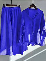Костюм женский рубашка и брюки лен 42-46; 48-52; 54-58 (10цв) "ELIZA" недорого от прямого поставщика