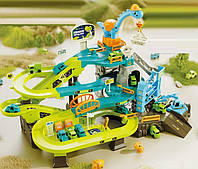 Дитячий ігровий автотрек з машинками для хлопчика з автоматичним підйомником і музикою