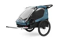 Thule, Courier, детский велоприцеп, двухместный, Aegean Blue (7657805)