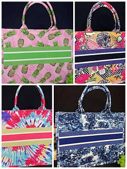 Жіноча сумка прямокутна шопер 41*31 см принт в різних варіантах Luna