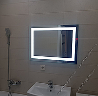 Зеркало с LED подсветкой, 600х800мм, влагостойкое, в ванную комнату, размер зеркала под заказ, L2