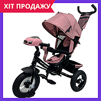 Велосипед коляска детский трехколесный с ручкой Turbo Trike MT 1006-6 розовый