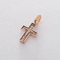 Золотой православный крест «Распятие. Молитва «Спаси и сохрани» п01826 Оникс NL, код: 6840976