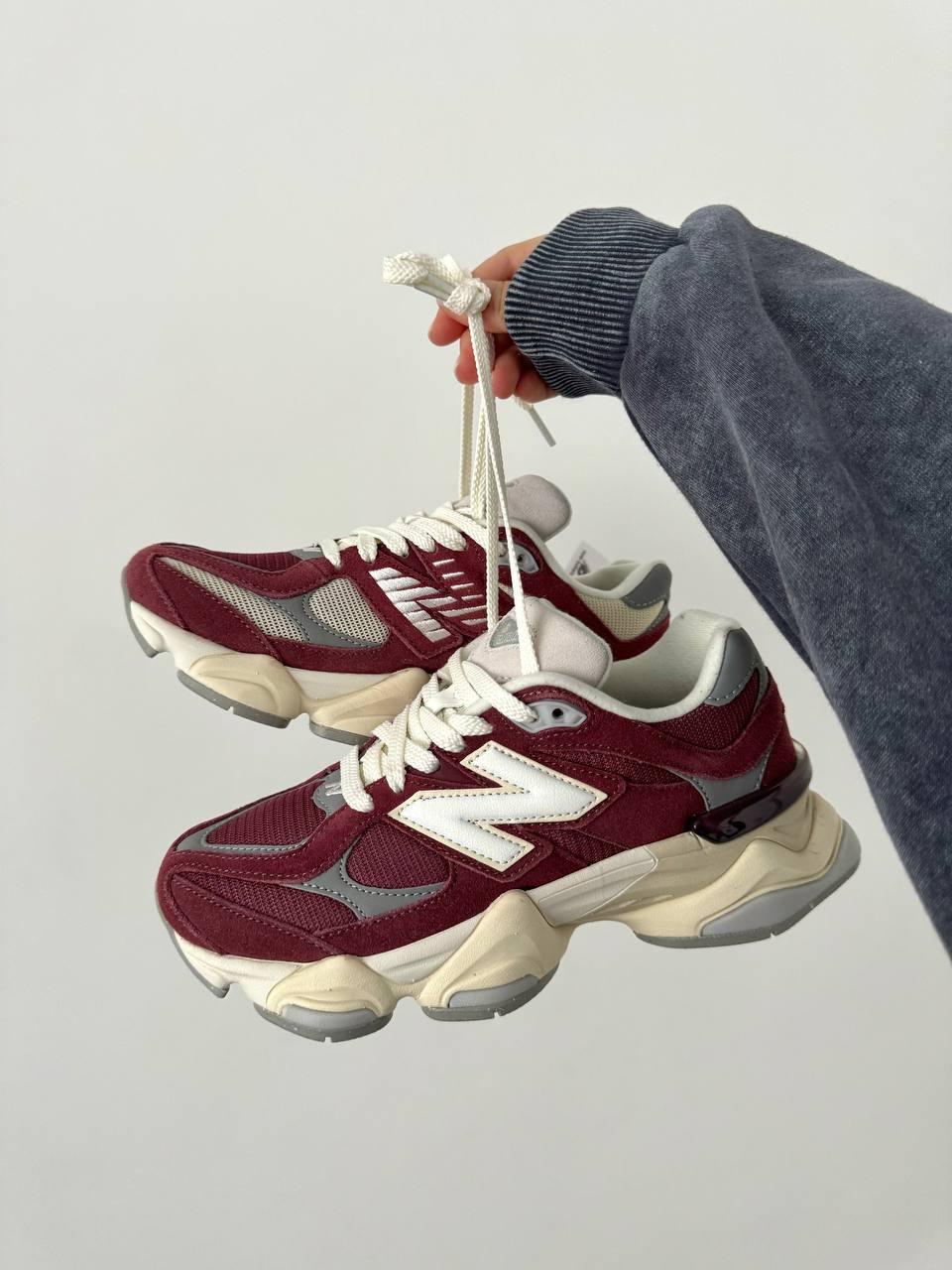 Кросівки чоловічі бордові New Balance 9060 Washed Burgundy White (14655)