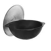 Котел чавунний Узбецький Наманганський кругле дно - з кришкою - 10л