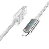 Дата-кабель Hoco U127 Power USB (тато) - Lightning (тато) Silver Gray