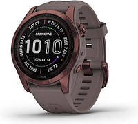 Смарт-часы Garmin Fenix 7S Sapphire Solar Dark Bronze Titanium w. Shale G. Band (010-02539-28/29)