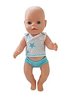 Набор одежды / белье для куклы 40- 43 см Беби Борн / Baby Born трусы и майка голубой 8788