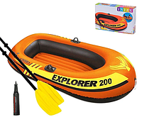 Intex лодка EXPLORER 58331 весла, насос, 185х94х41см, одноместная, надувная