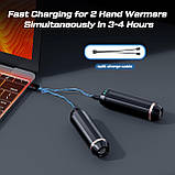 EnjoyNest C306 Перезаряджувані грілки для рук, грілки для рук 3-в-1, багаторазові, 10 000 мАг, з 2 зовнішніми батареями, фото 3