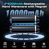 EnjoyNest C306 Перезаряджувані грілки для рук, грілки для рук 3-в-1, багаторазові, 10 000 мАг, з 2 зовнішніми батареями, фото 5