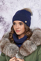 Комплект «Тияна» (шапка и шарф-хомут) Braxton джинсовый 56-59 KS, код: 6160369