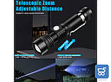 USB-C Перезаряджається тактичний ліхтарик Zoom Телескопічний зарядний пристрій + 8 батарей, фото 4