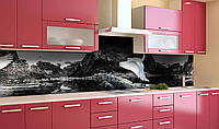 Наклейка виниловая кухонный фартук Zatarga Лебеди и Горы 600х2500 мм KC, код: 5561711
