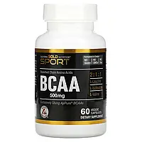 California Gold Nutrition, BCAA, амінокислоти з розгалуженими ланцюгами AjiPure®, 500 мг, 60 рослинних капсул