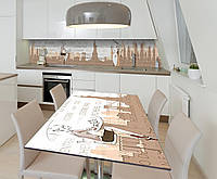 Наклейка 3Д виниловая на стол Zatarga «Топ-модель» 600х1200 мм для домов, квартир, столов, ко KC, код: 6508498