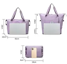 Дорожня сумка для подорожей, Сумка-трансформер, Складна сумка для ручної поклажі (бузкова), фото 4