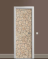 Наклейка на дверь Zatarga «Сухая глина» 650х2000 мм виниловая 3Д наклейка декор самоклеящаяся KC, код: 6440451