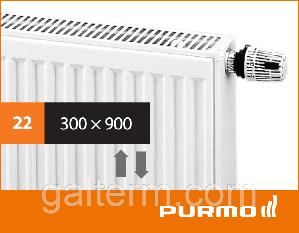Сталевий радіатор PURMO Ventil Compact 22 300x 900