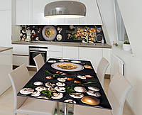 Наклейка 3Д виниловая на стол Zatarga «Грибная паста» 650х1200 мм для домов, квартир, столов, KC, код: 6441313