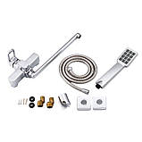 Смеситель для ванны Lidz Wawel 005 с поворотным изливом (c душевым гарнитуром) (k35) LDWAW005CRM45389 Chrome, фото 8