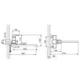 Смеситель для ванны Lidz Wawel 005 с поворотным изливом (c душевым гарнитуром) (k35) LDWAW005WHI45399 White, фото 2