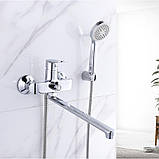 Смеситель для ванны Lidz Wieza 005 с поворотным изливом (c душевым гарнитуром) (k35) LDWIE005CRM45411 Chrome, фото 8