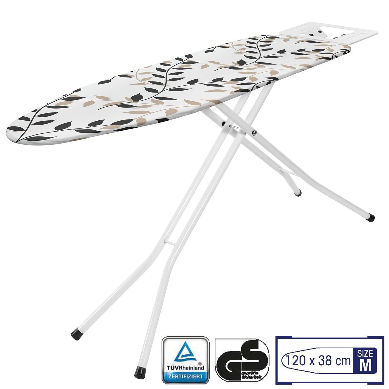 Дошка для прасування Casa Si Superstandard Basic 120x38 White/Black Leaves (CS95150E166)