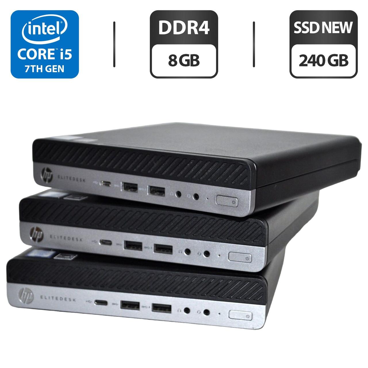 Неттоп HP EliteDesk 800 G3 Mini USFF/ Core i5-7500T/ 8 GB RAM/ 240 GB SSD/ UHD 630