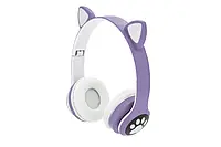 Навушники бездротові Bluetooth Cat VZV-28M 9043 Фіолетовий