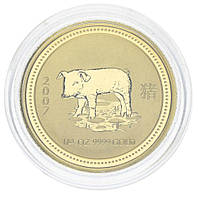 Австралія 25 доларів 2007 Золото UNC Східний календар - Рік кабана (свині) (чверть унції)